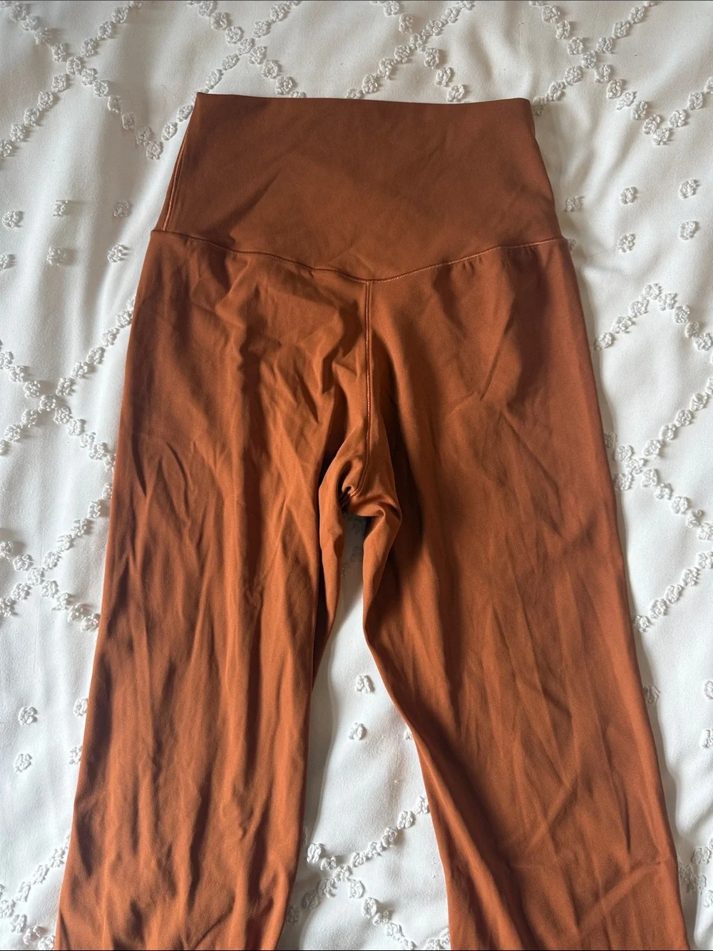 Sunzel Rust Brown High-Waist Flared Leg Yoga Pants Size Small